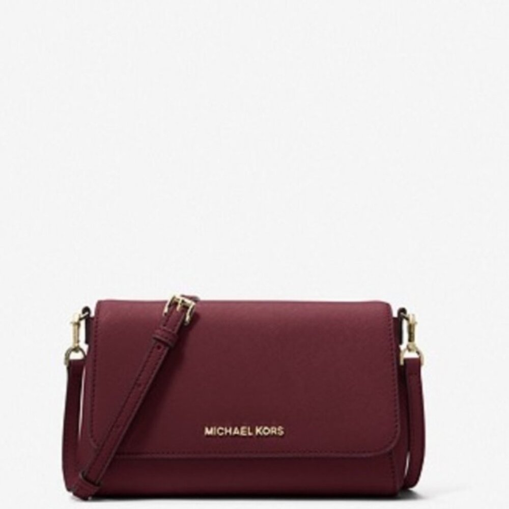 MICHAEL KORS MEDIUM SAFFIANO LEATHER CONVERTIBLE CROSSBODY BAG